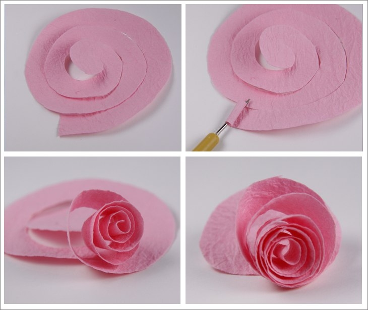 Нежный веночек из бумажных роз