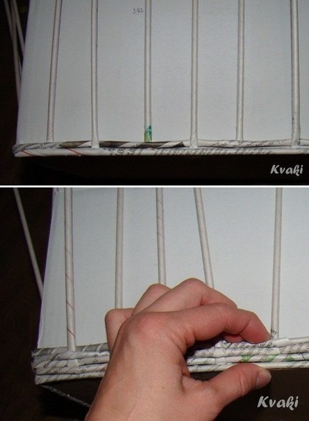 Плетение из газет. Как крутить трубочки и оплетать коробку.