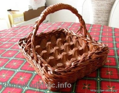 Пасхальные корзинки из газетных трубочек