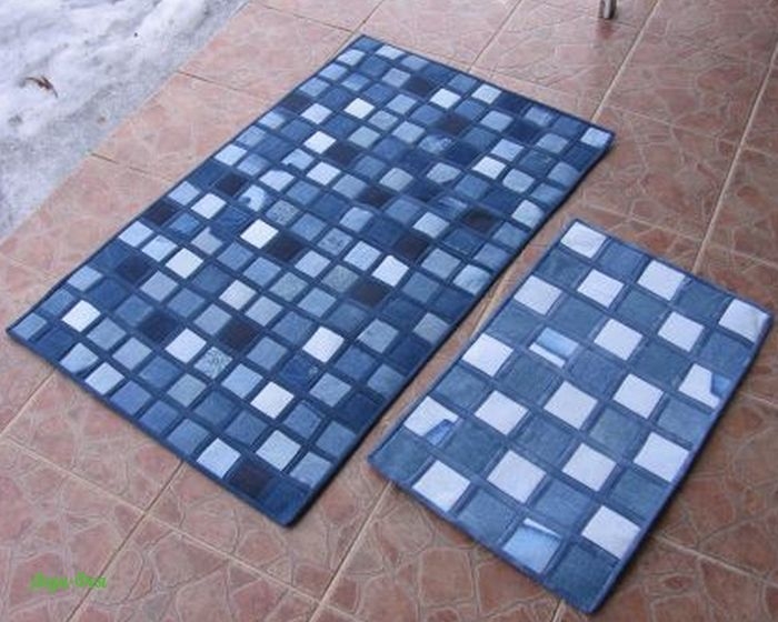 Джинсовые коврики. Оригинальные идеи