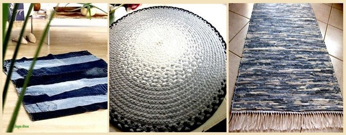 Джинсовые коврики. Оригинальные идеи