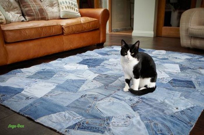 Джинсовые коврики. Оригинальные идеи