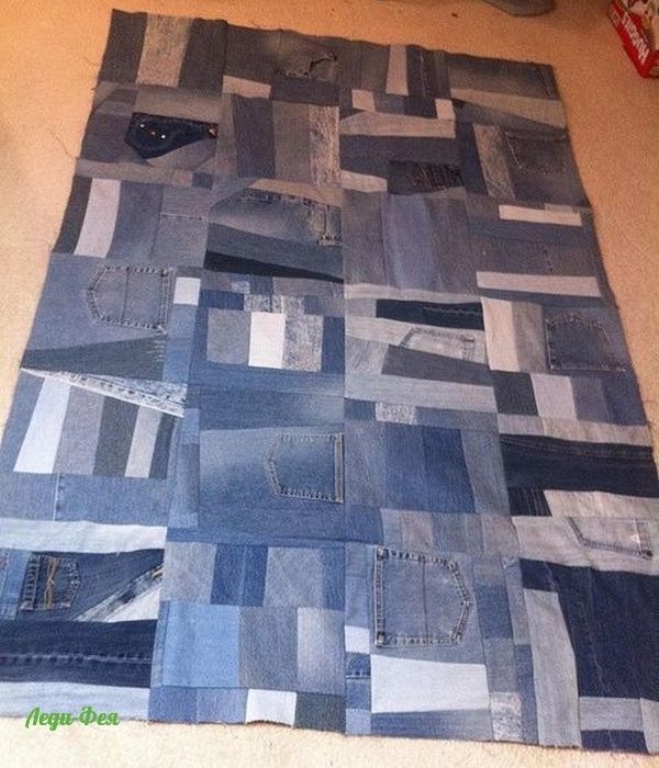 Джинсовые коврики. Оригинальные идеи