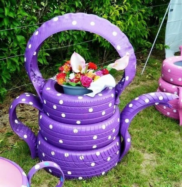 Вот какая красота получилась из обычных старых шин!