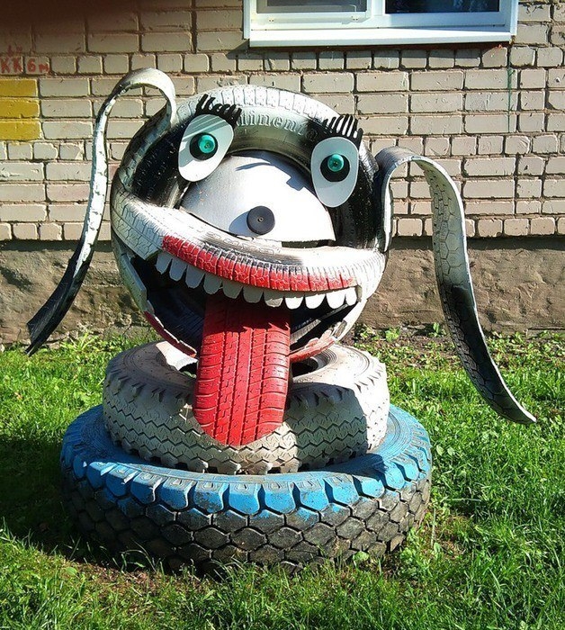 Шины в умелых руках. Позитивные идеи для двора или дачи.