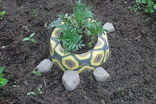 Шины в умелых руках. Позитивные идеи для двора или дачи.