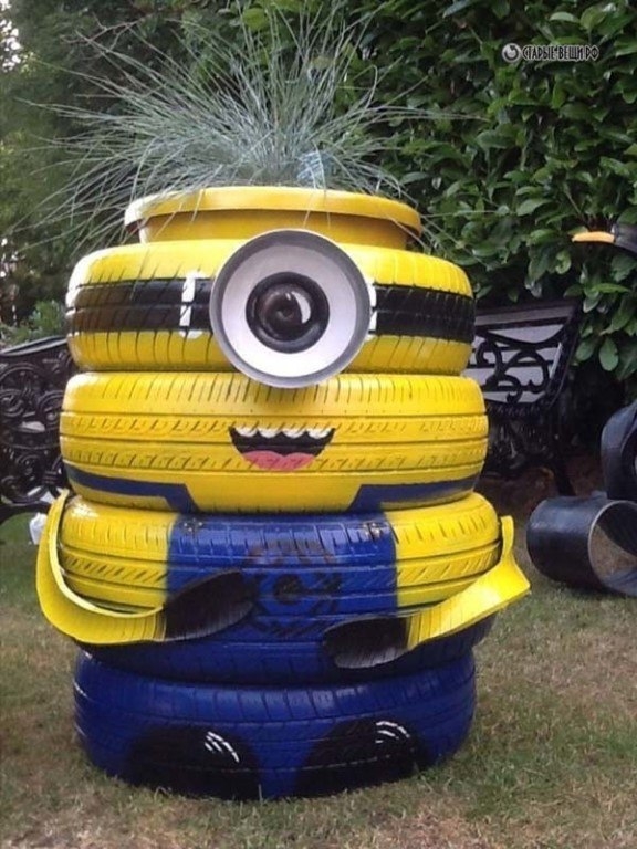 Шины в умелых руках. Позитивные идеи для двора или дачи.