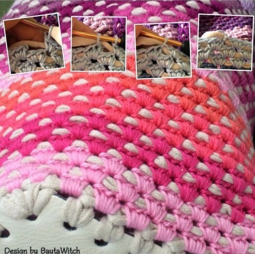 Оригинальный способ вязания сумки-мешка крючком.