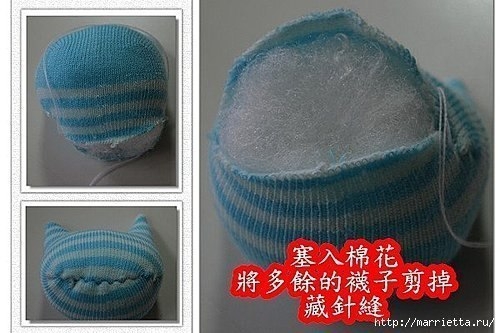 Милые котята из носков. Мастер-класс.