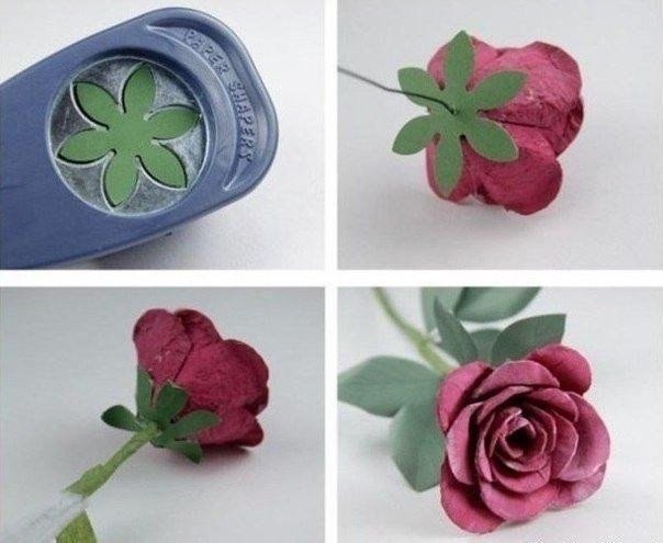 Розы из яичных лотков