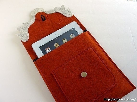 Сумочки для планшетника из фетра. Идеи для вдохновения.