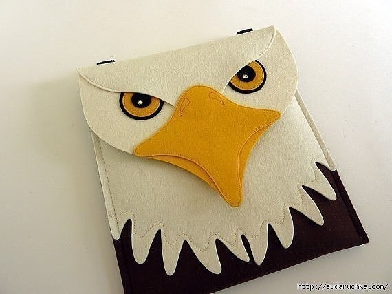 Сумочки для планшетника из фетра. Идеи для вдохновения.