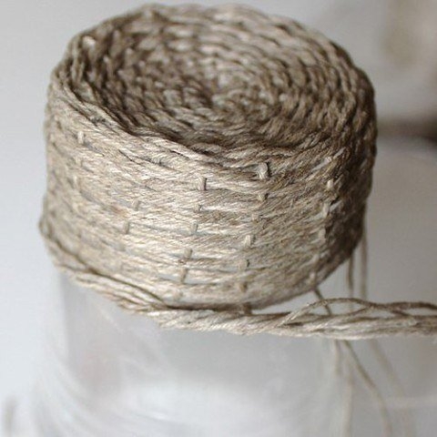 Плетем корзинку из джутового шпагата.