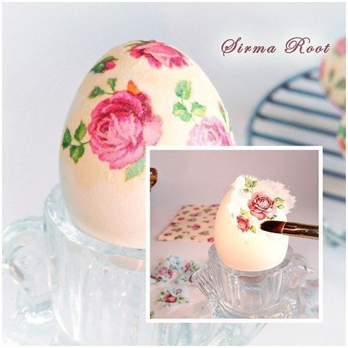 Декупаж пасхальных яиц