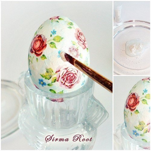 Декупаж пасхальных яиц