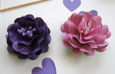 МК Бумажные цветы из сердечек