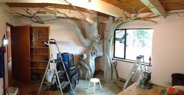 Отец потратил 18 месяцев на превращение спальни дочери в волшебный домик на дереве