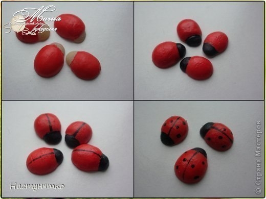 Божьи коровки из фасоли.