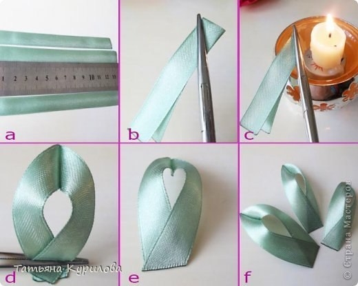 Маки из атласных лент.