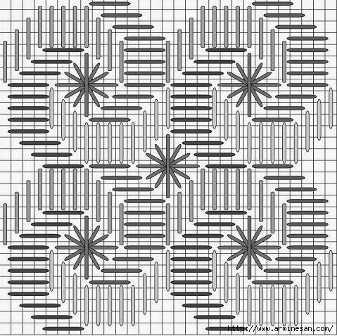 Вышивка барджелло. Необыкновенные факельные узоры+схемы