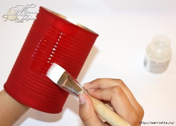 Декупаж железной банки. Фото мастер-класс