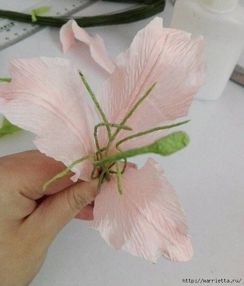 Лилии из гофрированной бумаги Лилии из гофрированной бумаги