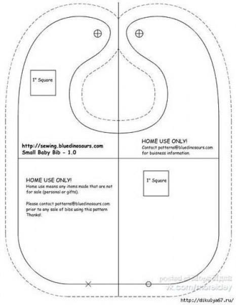 Слюнявчики с выкройкой.