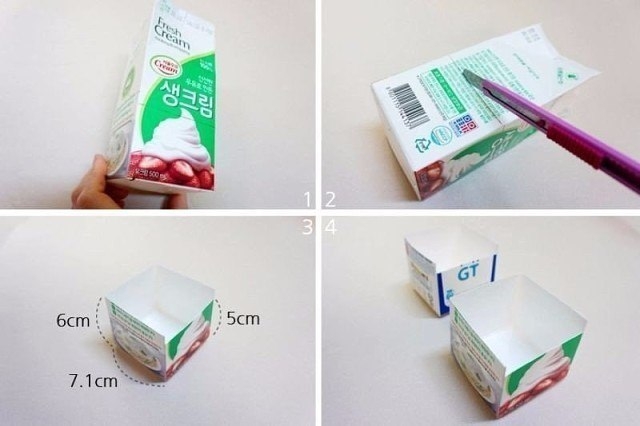 Пачка из-под молока послужит неплохой шкатулкой!