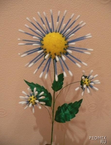 Цветочные фантазии из ватных палочек. Идея для творчества с детьми. Цветочные фантазии из ватных палочек. Идея для творчества с детьми.