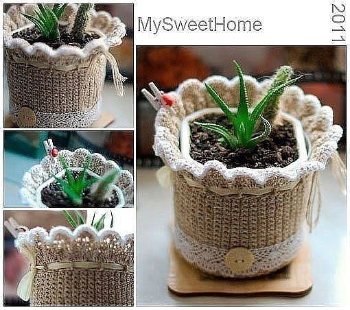 Украшение цветочных горшков