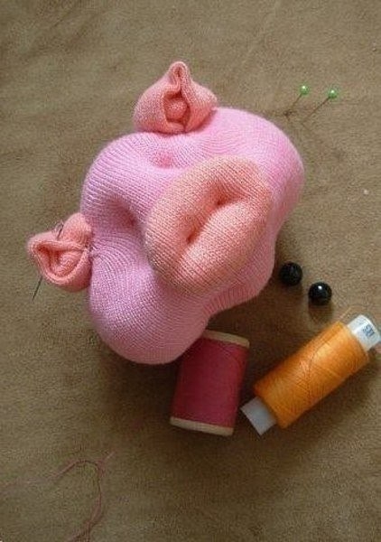 Хрюшка - игрушка из носка