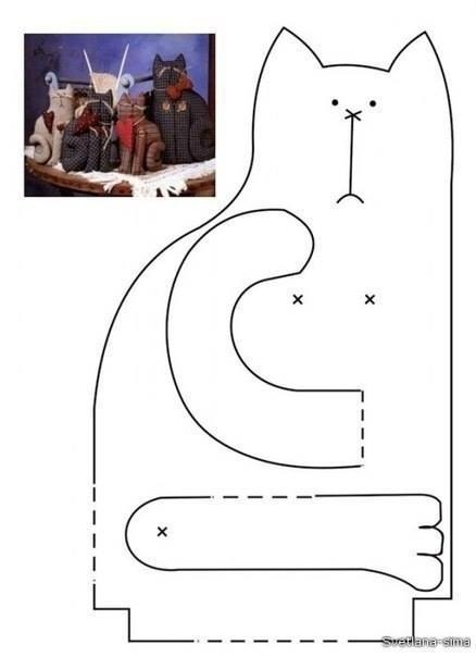 Коты. Мягкие игрушки с выкройками.