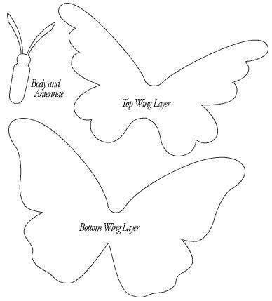 Бабочки из бумаги. Шаблон.