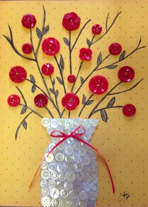 Идеи поделок из ненужных пуговиц.