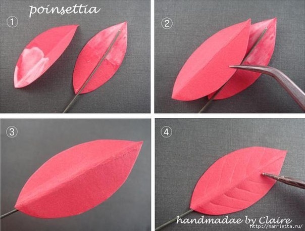 МК Пуансеттия из бумаги