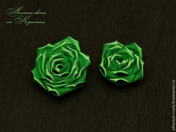 Делаем розу из атласной ленты в технике канзаши