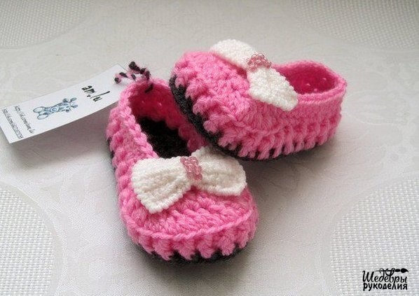 Пинетки-тапочки, вязанные крючком Пинетки-тапочки, вязанные крючком