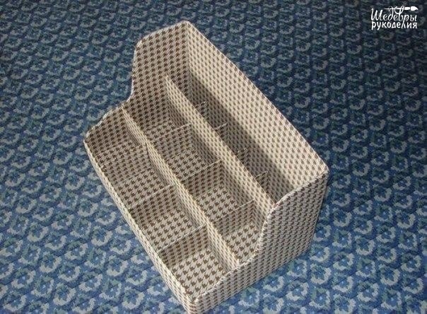 Органайзер для косметики из картона и ткани Органайзер для косметики из картона и ткани