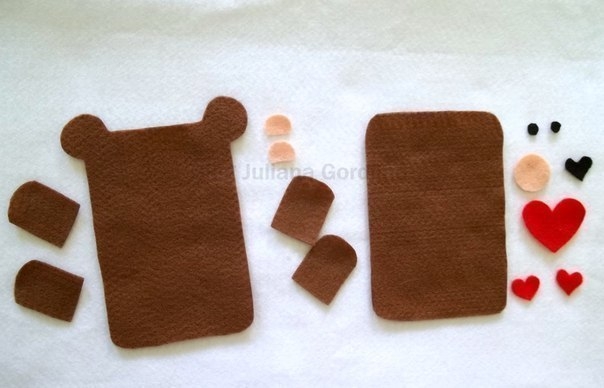 Мишка - чехол для телефона из фетра