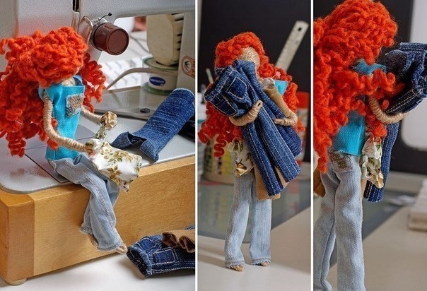 Миниатюрная кукла на проволочном каркасе