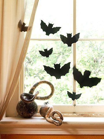 Декор дома на Хэллоуин. Летучие мыши: идеи и Шаблоны.