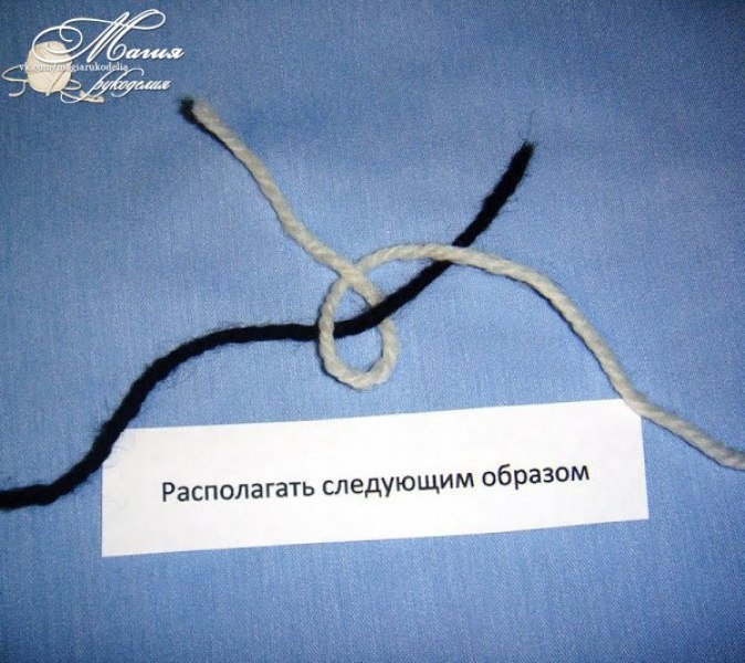 Узелок промышленный для соединения нитей