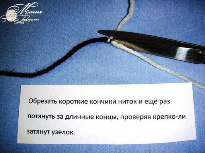 Узелок промышленный для соединения нитей