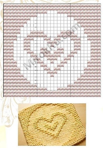 Теневые узоры спицами.