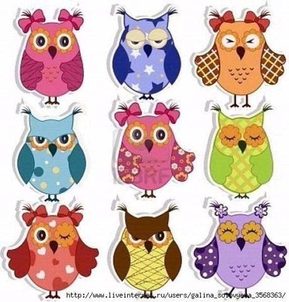 Милые совушки: аппликации