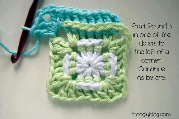 Плед из мотивов квадрат с подчеркнутым контуром