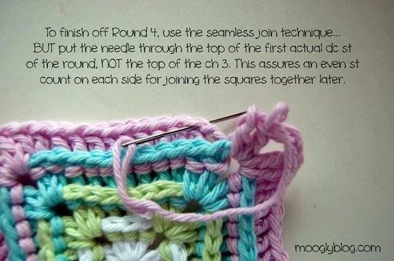 Плед из мотивов квадрат с подчеркнутым контуром