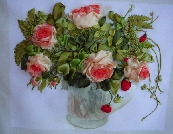 Вышивка лентами от Людмилы Дейнеко.