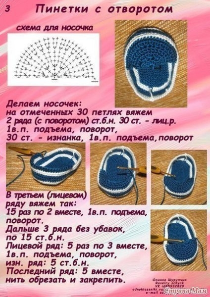 Пинетки с отворотом