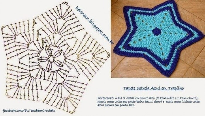 Как связать коврик звезда Как связать коврик звезда
